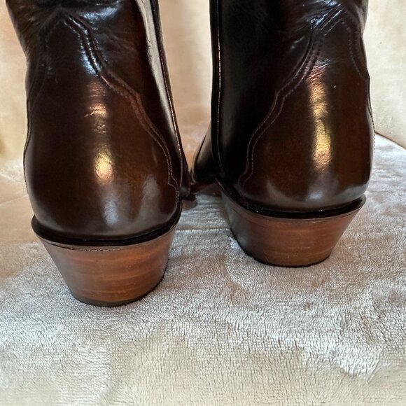 RARE VTG Lucchese Classics Buffalo Teak Buff Triad Cowboy Boots Womens 8 B - Picture 8 of 13